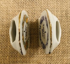 Vintage Porcelain Florida Orange Souvenir Toothpick Holders “I love you Mom/Dad”