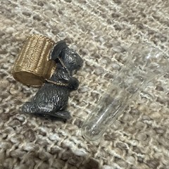 Rabbit Bunny Pewter Holder Brass Vase 2 Piece 1990’s EUC