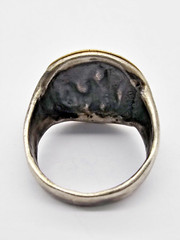 300 BC Ancient Roman Greek High Carat GOLD Silver Ring Erotic Motive Artifact
