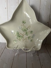 Belleek Ireland Classic Ivy Leaf Shaped Dish 9”