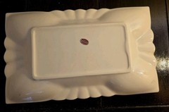 Vintage Enesco 1970s Import Ashtray. White, Gray, & Black. 10 1/8″X 6 1/8″x 7/8″