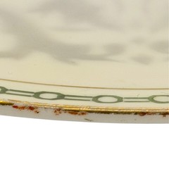 Antique German (K&L) Porcelain Handled Serving Platter Pink Roses Gold c.1910