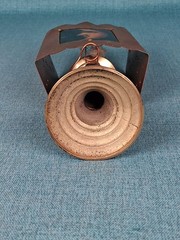 Copper Bella Luz Studios Luminette Nighlight Cover on a Brass Candlestick 7.25″