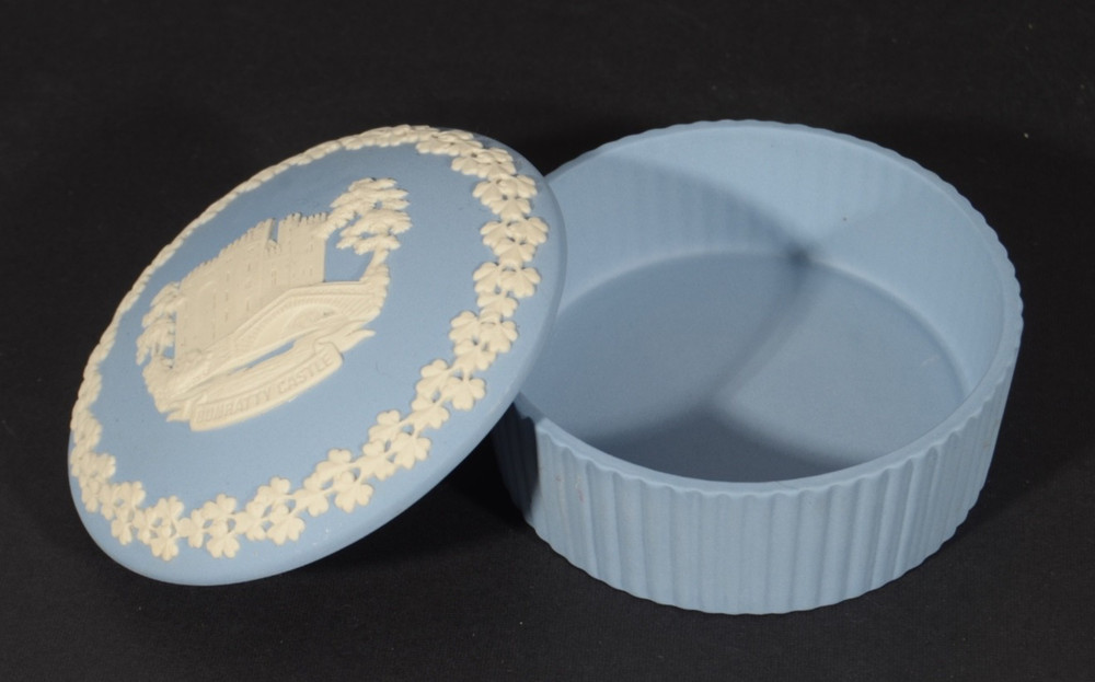 Wedgwood Blue Jasperware Bunratty Castle Ireland Trinket Box, Limited Edition