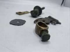 Metal Detector Finds Lot Brass? Copper? Latches Vintage Antique Parts Pieces MK