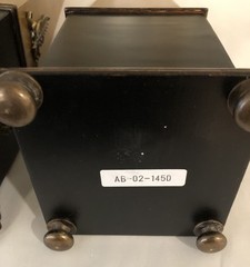 Pair Neoclassical Style Brass Composition and Partial Ebonized Table Obelisks