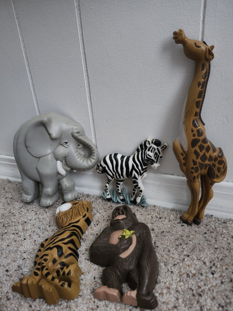 Burwood Safari Zoo Animals Wall Hangings 1995 #3354 USA Set Of 5 Home Interior