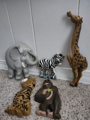 Burwood Safari Zoo Animals Wall Hangings 1995 #3354 USA Set Of 5 Home Interior