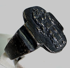 300 BC Ancient Greek Silver Ring Selene the goddess and personification of Moon