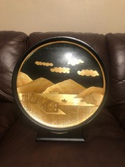 Large 16″ El Zoque Colombian Straw Marquetry Charger – Tamo Folk Art – Bogota