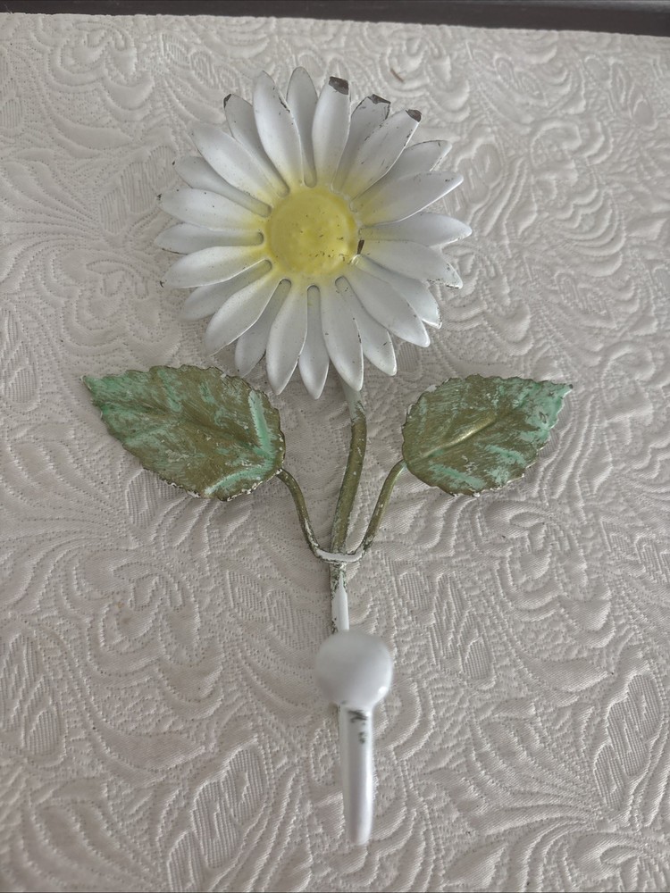 Vintage Italian Tole Hook Daisy Neiman Marcus Cottage Shabby Chic