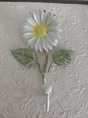 Vintage Italian Tole Hook Daisy Neiman Marcus Cottage Shabby Chic