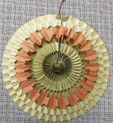 RARE Antique PAPER WREATH FAN Oneonta NY New York EC Reynolds Germany Cockade
