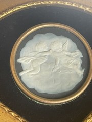 Vintage LIMOGES CAMEO FRAMED MADE IN FRANCE SUNGOTT ART STUDIO NY