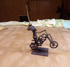 VTG Motorcycle Sculpture from Oil Can and Other Metal Objects