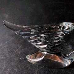 HEISEY GOOSE WINGS HALF UP, Art Deco, Bird in Flight, 9″, Made In USA