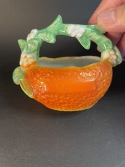 3 Vintage Porcelain Orange Peel Cup, Pitcher And Bowl Germany Japan -1 Chip