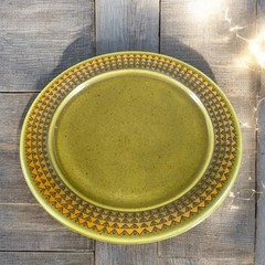 Vintage Porsgrund Dish Plate Set 2 Dishes Plates Made In Norway Green Ceramic