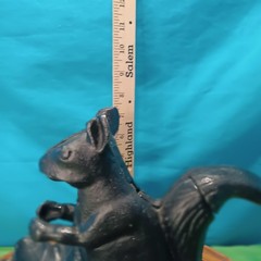 Vintage Aluminum Cast Squirrel Collectible Nut Cracker Black