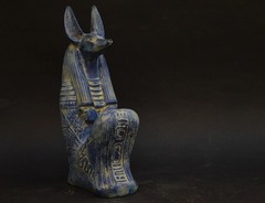 EGYPTIAN ANTIQUE STATUE RARE EGYPTIAN ANTIQUITIES OF GOD ANUBIS PHARAONIC BC
