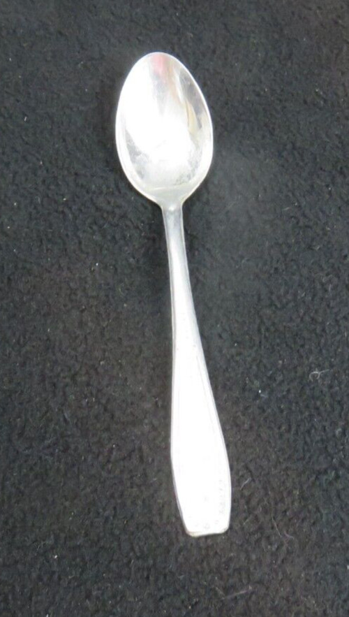Vintage 1960 Miniature Child Play Jelly Spoon Stainless Beaded Flat Switzerland