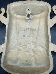 Vintage Sexton 576 USA Cast Metal Drum with Eagle Crest Crossed Swords Plaque