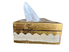 Vintage 1940s Italian Florentine Gold Gilt Neoclassical Wastebasket & Tissue Box