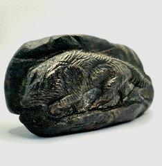 Ancient Greek Wolf Carved Stone Sculpture Animal Figure Circa 200-300 BC