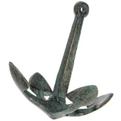 Vintage-Patina Iron Grappling Hook Anchor 4 Tines Trap Anchor Bucket Retriever