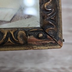Antique Postcard Embossed Sparrow Bird Carved Wood Frame Wall Art