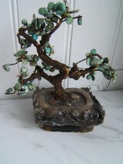 ANTIQUE CHINESE TURQUOISE GEMSTONE BONSAI TREE