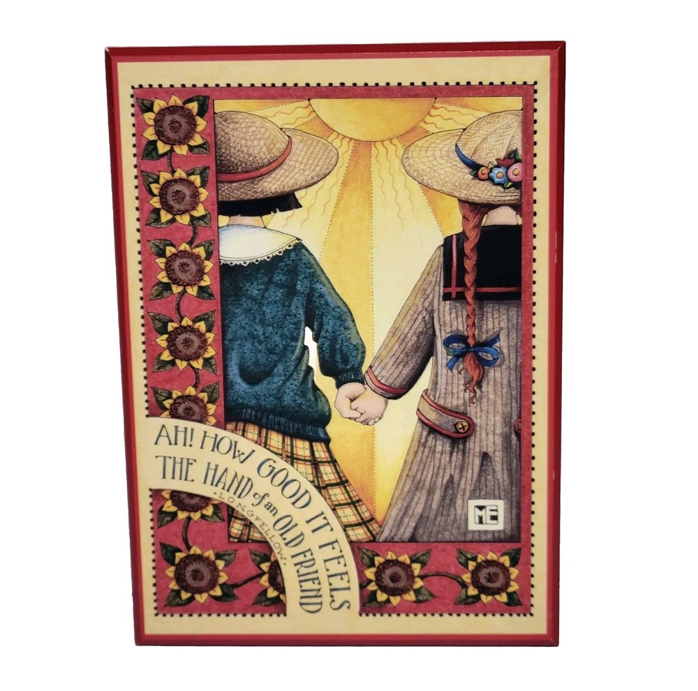 Mary Engelbreit Art Wall Plaque Colorplak THE HAND OF AN OLD FRIEND Sunflowers
