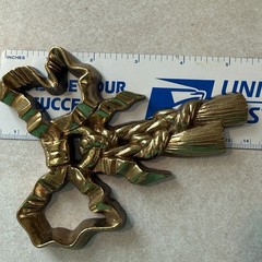 Vintage Burwood Bow Wall Decor Pair Gold Tone Cottage Core 1988 Made in USA