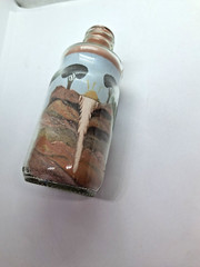Vintage Southwestern Sand Art In A Bottle Lencois Brazil Souvenir Birds Cross