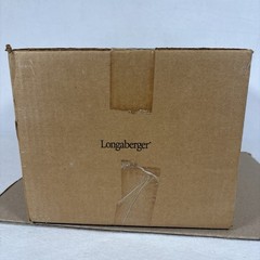 Longaberger Blue Ribbon 1 Quart Canning Jars Set Of 6 NIB Basket Weave Glass