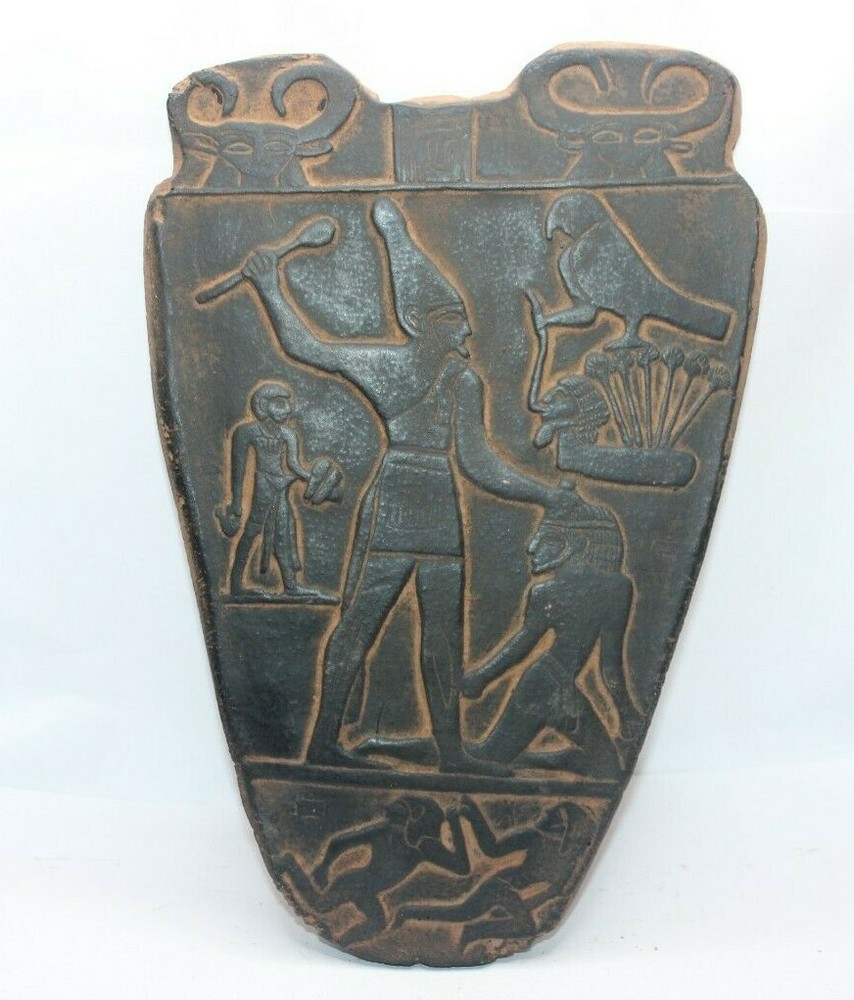 HANDMADE PHAROH ANCIENT EGYPTIAN NARMER Upper , Lower Egypt Stella 31st century