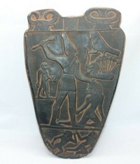 HANDMADE PHAROH ANCIENT EGYPTIAN NARMER Upper , Lower Egypt Stella 31st century