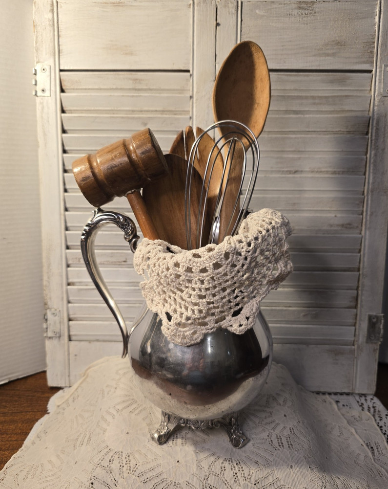 F.B. Rogers Silver Co. Silverplate Footed Pitcher Jug Silver on Copper 3707