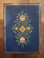 SCANDI BOX vtg swedish jewelry chest scandinavian denmark wood painting norway