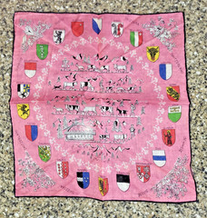 Swiss Hanker chief various Coats of Arms on delicate hanky