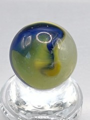 .87″ Akro Blue Egg Yolk Shooter Marble- #CE128