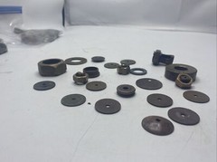 Metal Detector Finds Lot Brass? Copper? Washer Nuts Parts Pieces MK