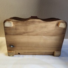 Carved Wood Musical Jewelry Box with Mirror Made In Switzerland
