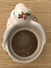 Avon BUNNY CERAMIC PLANTER Candle Holder Hand Painted Brazil Easter VTG