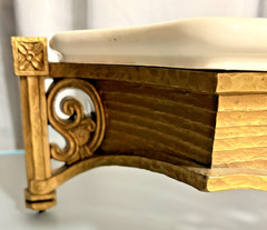 Vintage Syroco Gold Wall Shelf Faux Marble Top Hollywood Regency 22″ USA