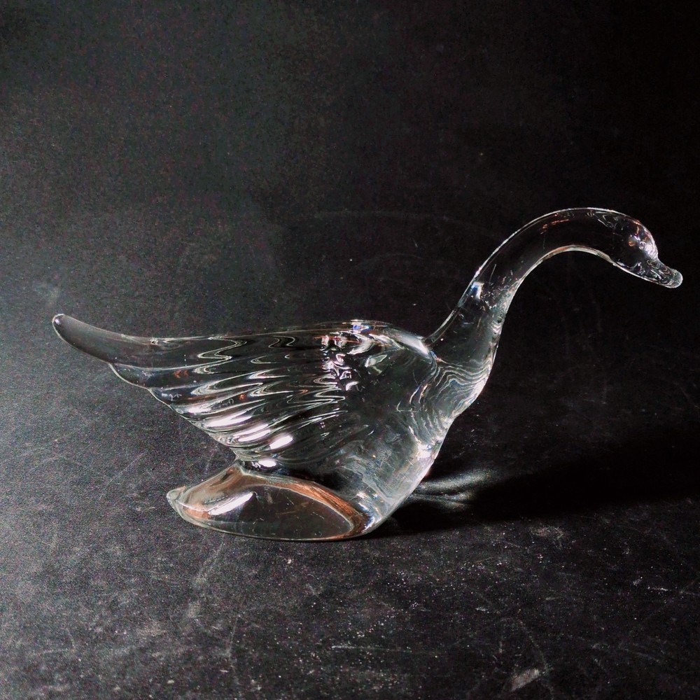 HEISEY GOOSE WINGS HALF UP, Art Deco, Bird in Flight, 9″, Made In USA