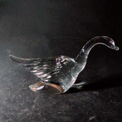 HEISEY GOOSE WINGS HALF UP, Art Deco, Bird in Flight, 9″, Made In USA