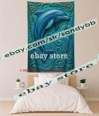 Sea Turtle Relief Tapestry 3D look Wall Art coastal decor 39X59 in