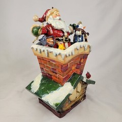 Unbranded Holiday Santa In Sleigh Music Box Metal TESTED, WORKS PLAYS TOO FAST