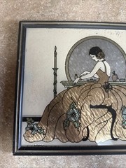 Art Nouveau Style Vintage Butterfly Wing Effects on Glass Picture – Bx